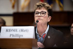 Retired Rear Adm. Ann Phillips, administrator of the Maritime Administration, testifies before the House Armed Services Committee in Washington, D.C., March 28, 2023. (DOD photo by EJ Hersom)